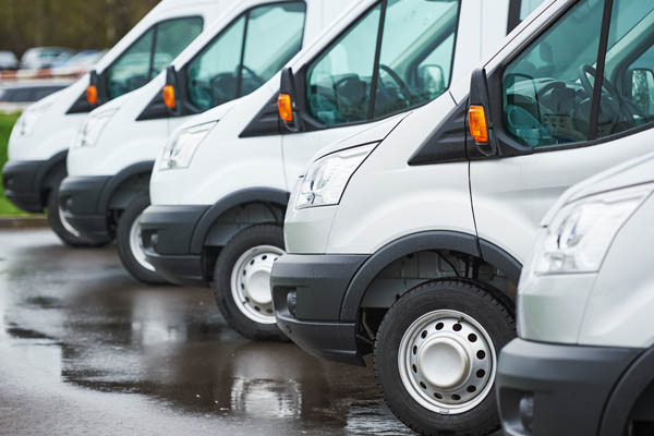 image of a fleet of vehicles that use mobile fueling services