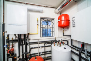 image of a heating oil boiler and boiler room
