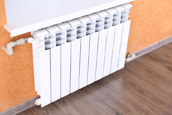 image of a radiator for an oil boiler heating system