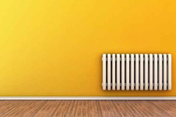 image of a radiator from a hot water boiler system