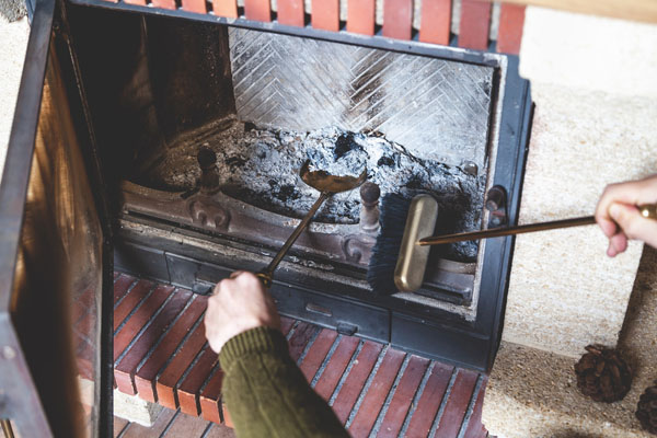 image of wood fireplace maintenance