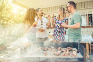 summer backyard barbecue with friends