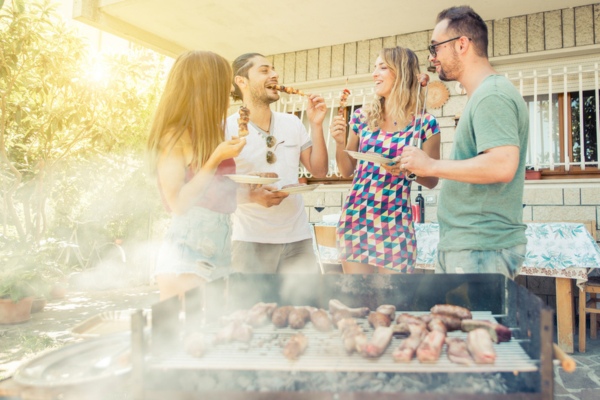 summer backyard barbecue with friends