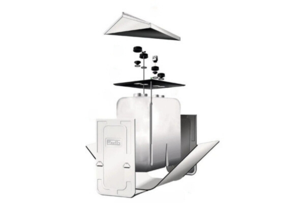 deconstructed double-wall Roth heating oil tank
