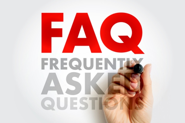 Frequently Asked Questions written on virtual board depicting FAQs about ductless split system benefits