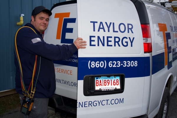 Taylor Energy HVAC technician and service van