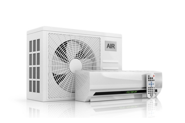 ductless system indoor and outdoor units and remote control