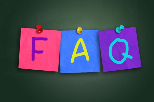 FAQ on colored paper pinned on a board depicting questions about air duct cleaning