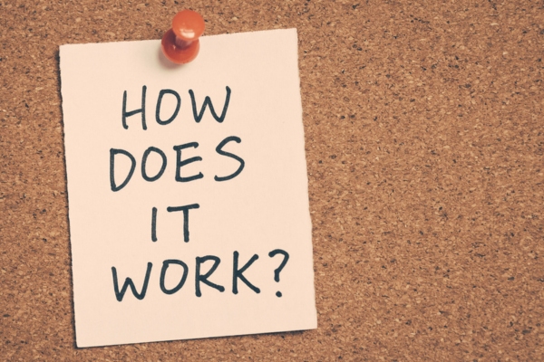 How does it work written on a note and pinned on a corkboard depicting HVAC ductwork cleaning