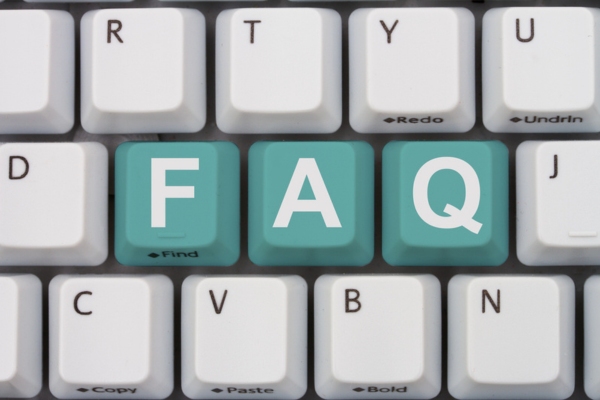 FAQ green keyboard keys depicting questions about frozen air conditioner
