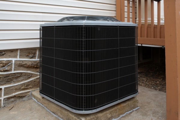 large air conditioner condenser installed outdoors