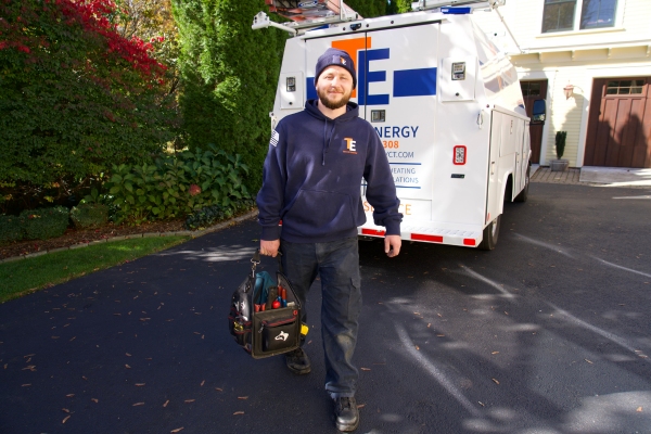 Taylor Energy HVAC technician and service van