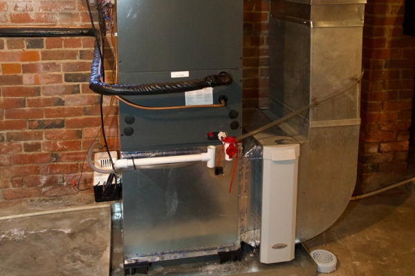 image of a residential furnace and vent