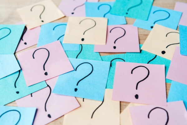 question marks on colorful sticky notes depicting FAQs about propane myths