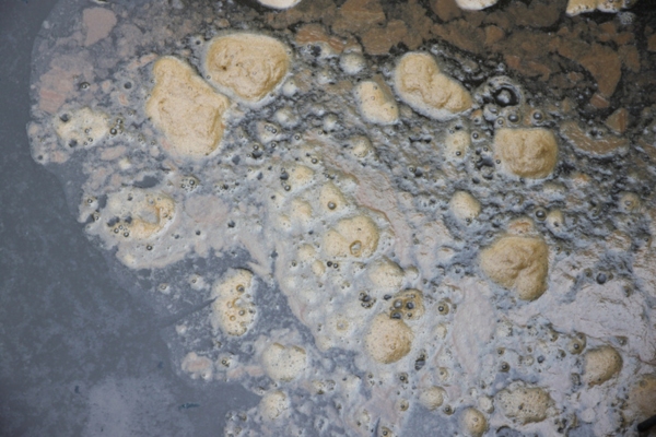 black liquid with dirt depicting oil tank sludge