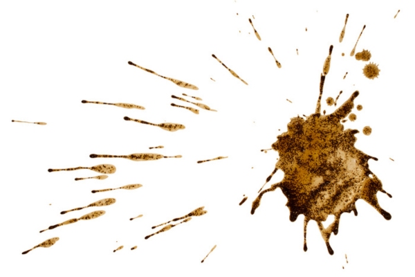 dirt splash on white background depicting heating oil tank sludge