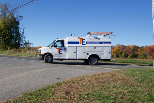Taylor Energy service van under the blue sky