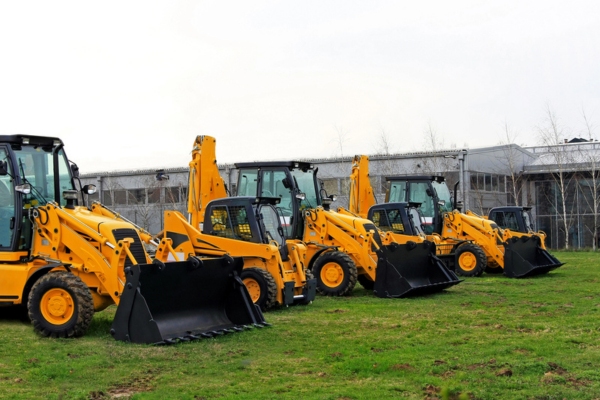 construction machines in a row depicting diesel usage