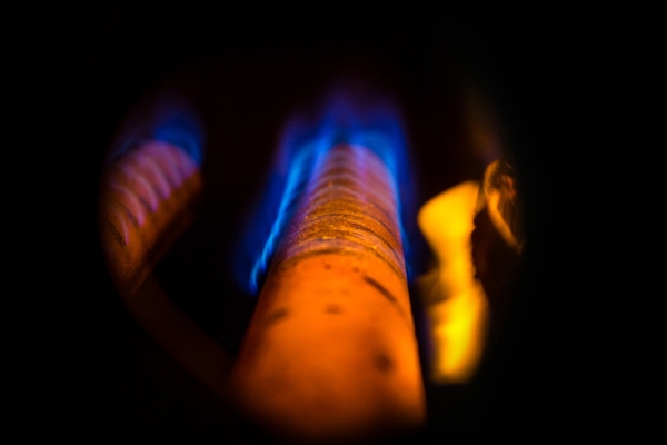 furnace flame depicting heat exchanger damage