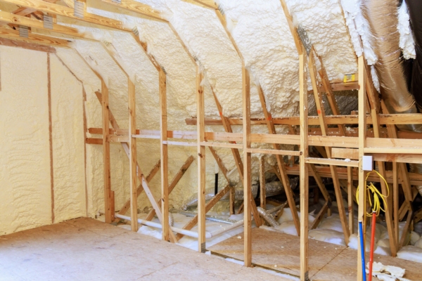 spray foam insulation in walls and attic