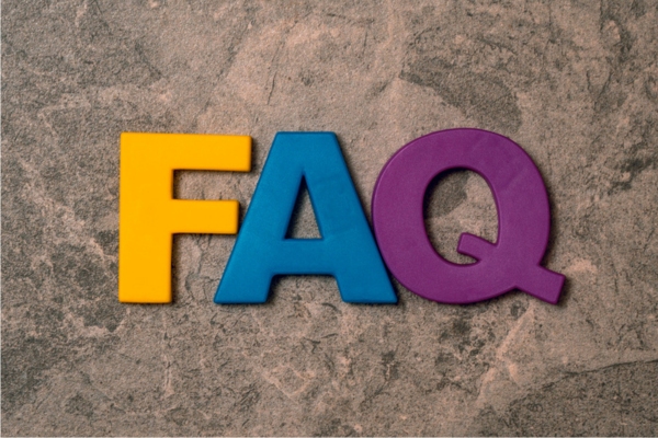 FAQ spelled using colorful 3D letters depicting Propane Heating and Hot Water questions