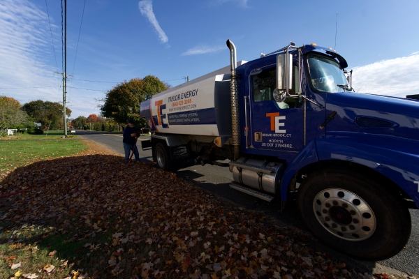 Taylor Energy oil delivery truck and driver
