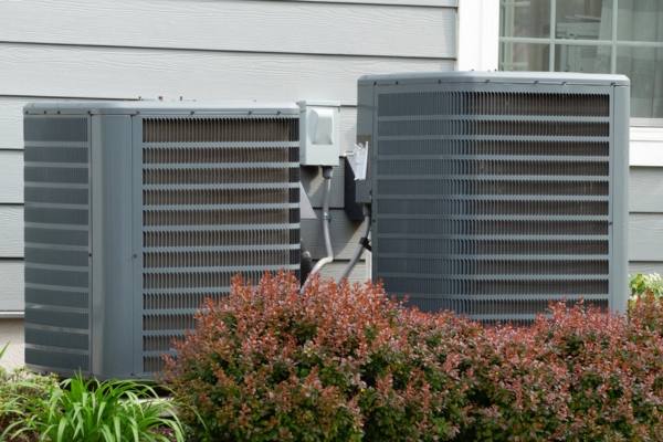 plants covering home air conditioner