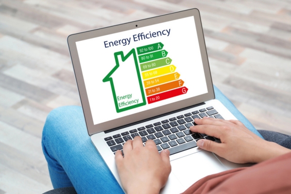 energy efficiency displayed on a laptop screen