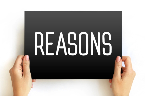 Reasons text on a black card depicting Cloudy Water