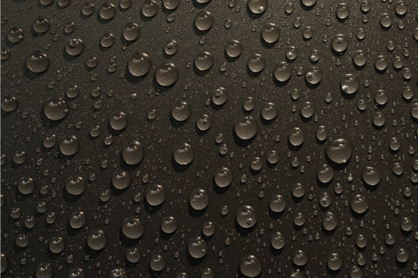 water drops due to condensation on metal surface
