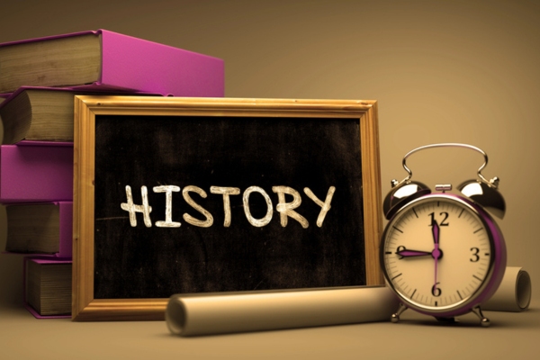 history word written on a mini chalk board depicting air conditioner