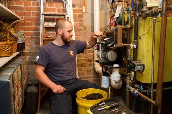 Taylor Energy boiler service by a professional HVAC technician